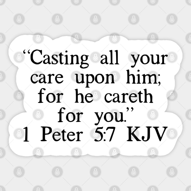 1 Peter 5:7 KJV Sticker by IBMClothing